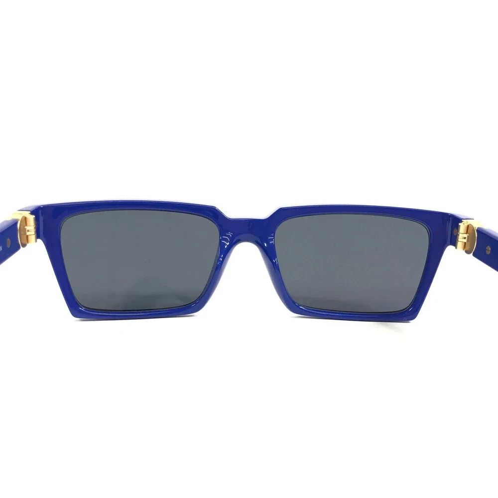 Versace Sunglasses MOD.4490-U 5450/87 Blue Gold Rectangle Frames w/ Gray Lenses
